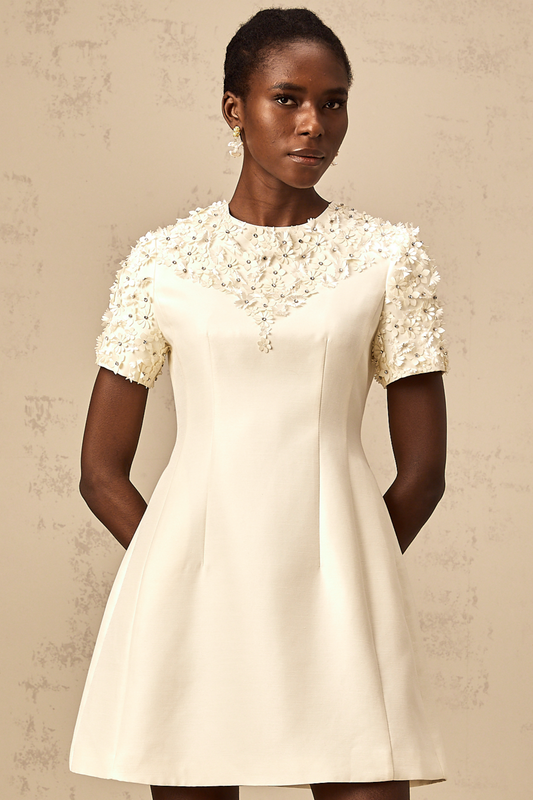 Adrienne floral-appliqué mini dress (US Only)