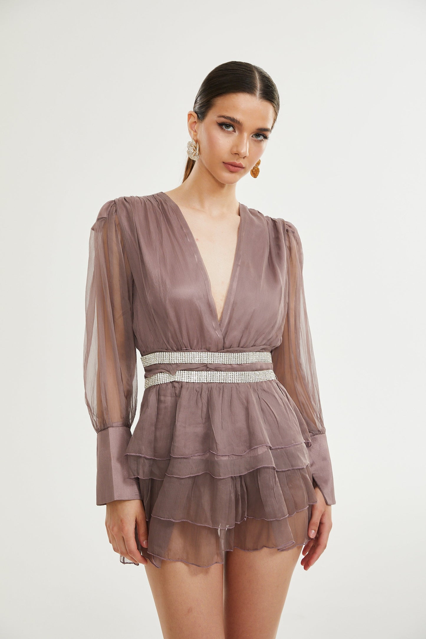 Ellica crystal-embellished silk mini dress (US Only)