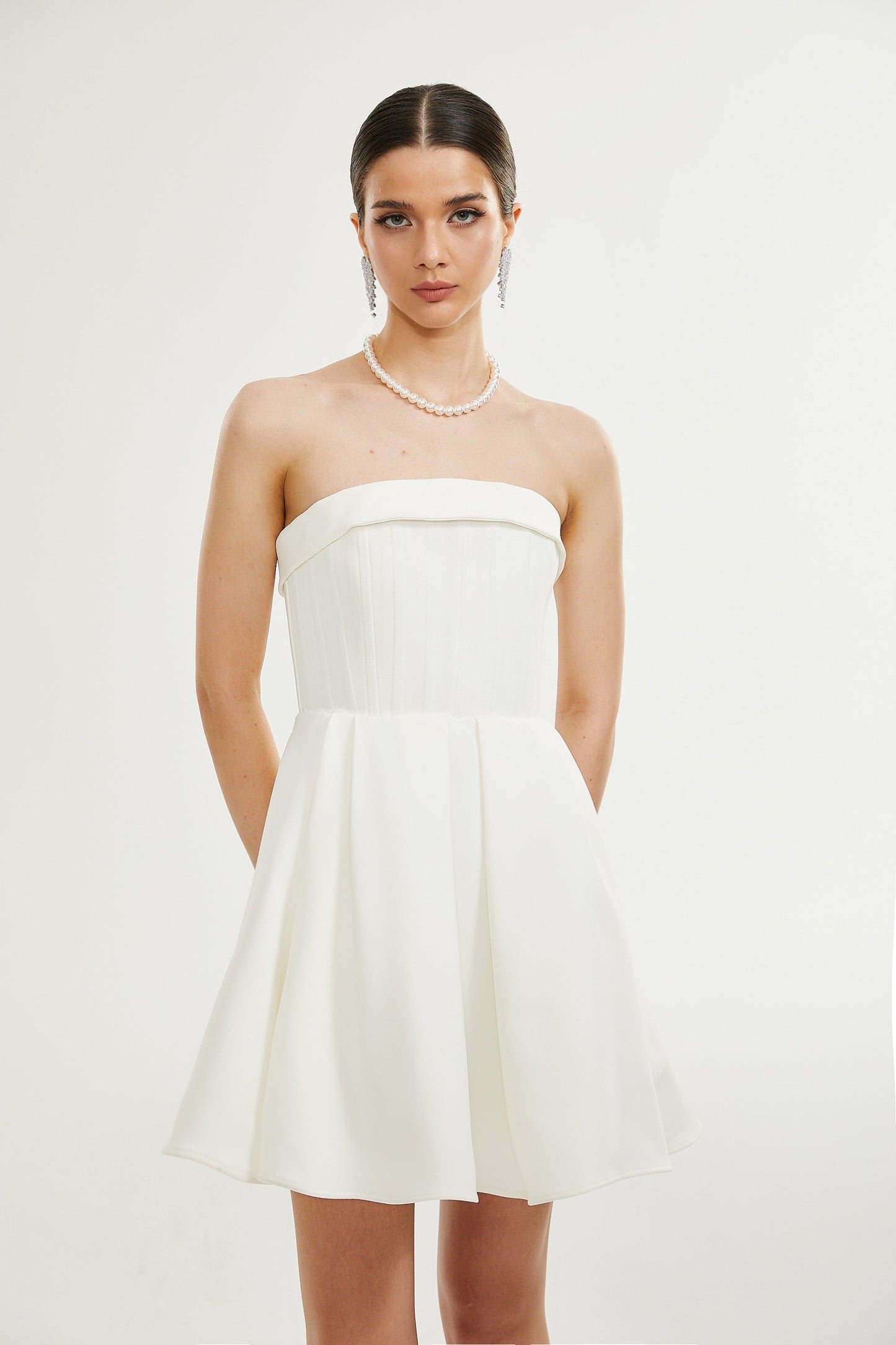 Kyra white off-shoulder flared dress (US Only)