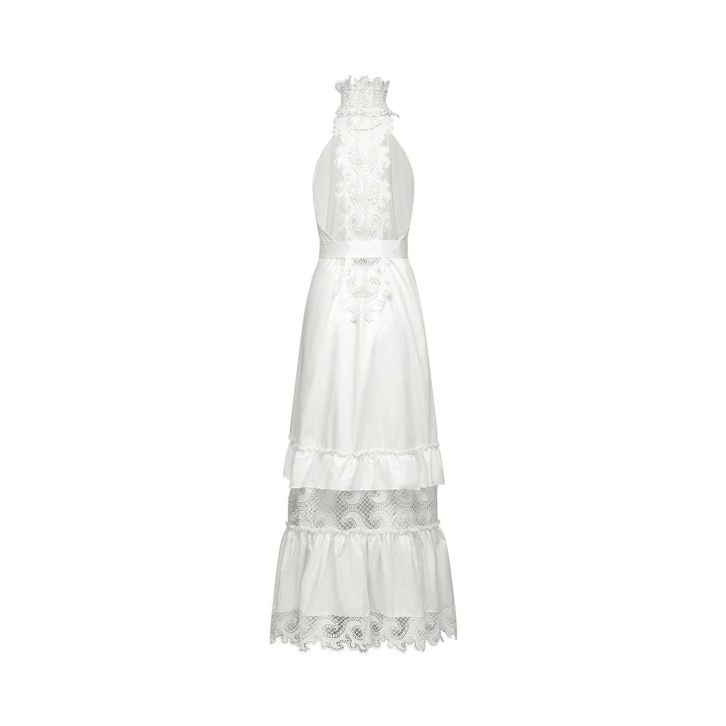 Neri white guipure-lace midi dress