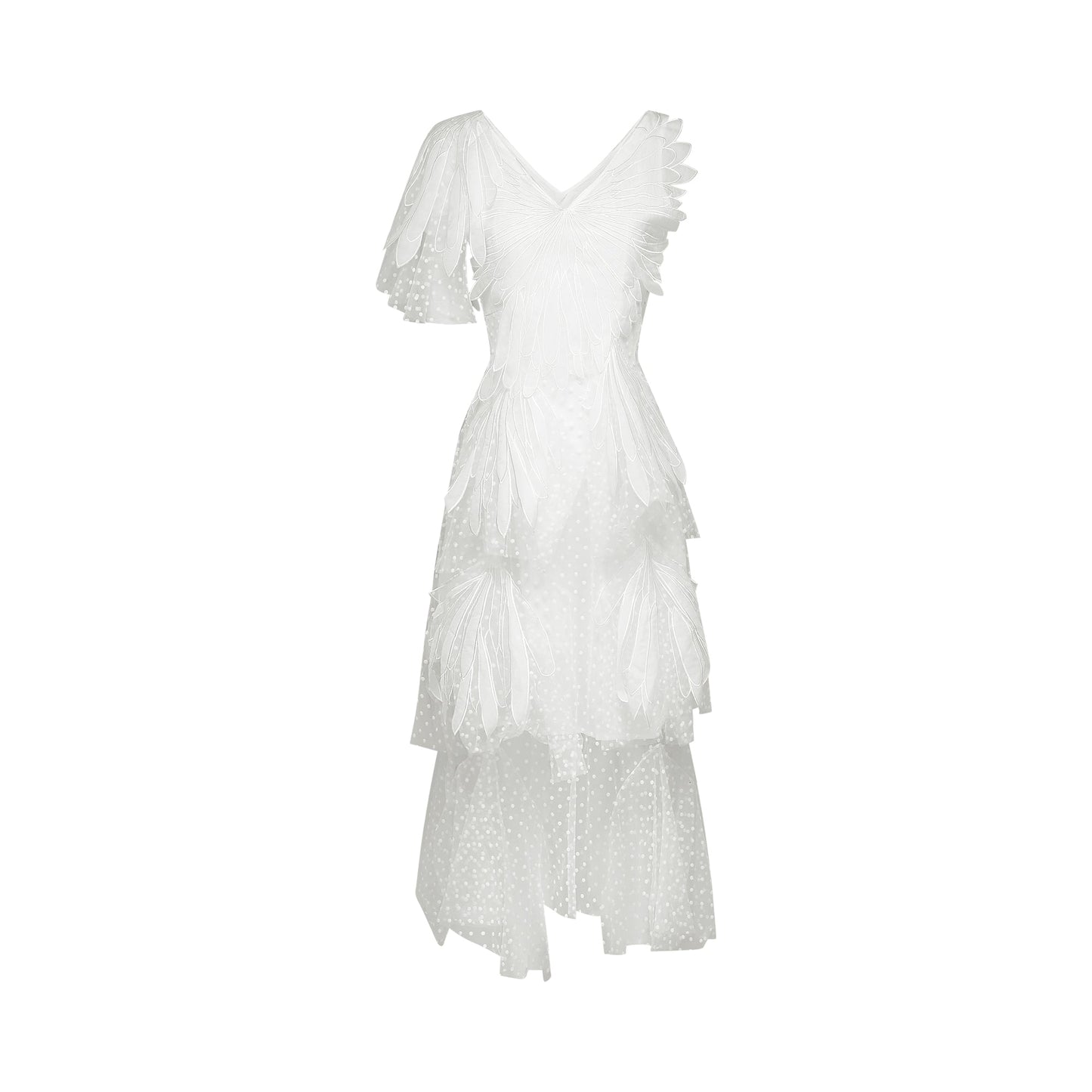 Solène faux-feather pleated midi dress (US Only)