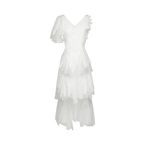 Solène faux-feather pleated midi dress (US Only)