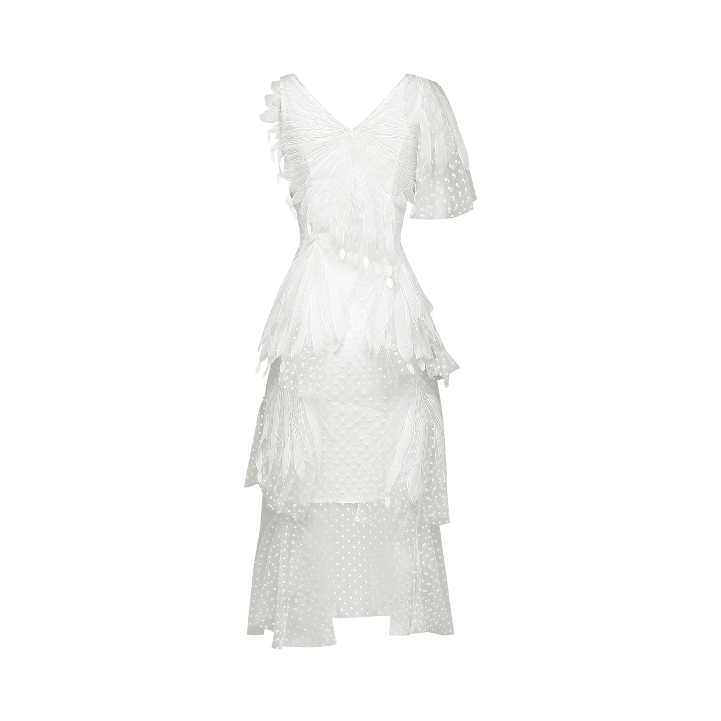 Solène faux-feather pleated midi dress (US Only)