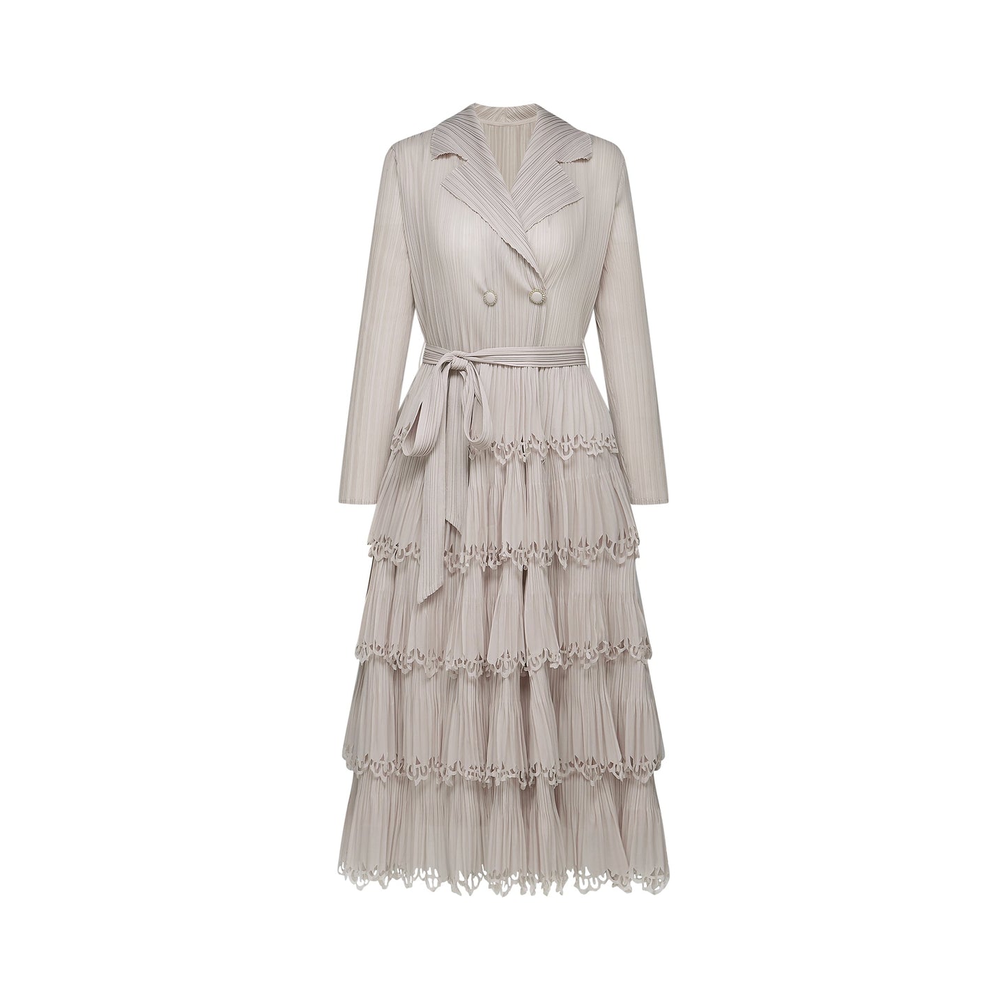 Marjolaine tiered pleated midi dress (US Only)
