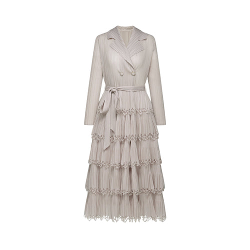 Marjolaine tiered pleated midi dress (US Only)