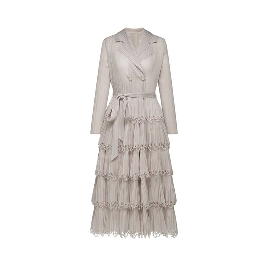 Marjolaine tiered pleated midi dress (US Only)