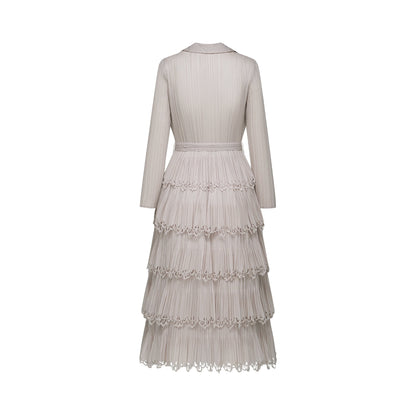 Marjolaine tiered pleated midi dress (US Only)