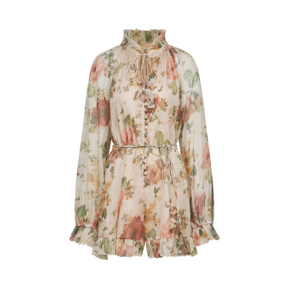 Tilda floral-print gathered mini dress