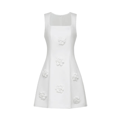 Moren faux-flower mini dress