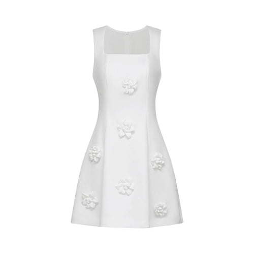 Moren faux-flower mini dress