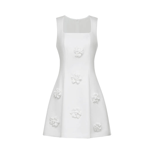 Moren faux-flower mini dress
