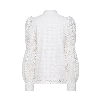 Calla faux-flower cut-out blouse & shorts matching set