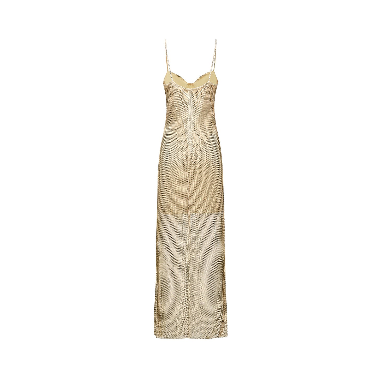 Delphine crystal-embellished gold midi dress