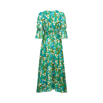 Perrine green floral-print midi dress (US Only)