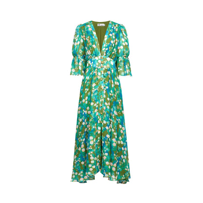 Perrine green floral-print midi dress (US Only)