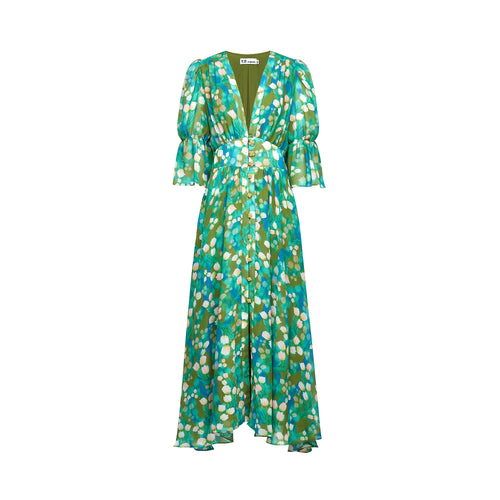 Perrine green floral-print midi dress (US Only)