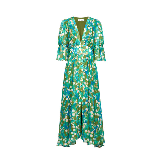 Perrine green floral-print midi dress (US Only)