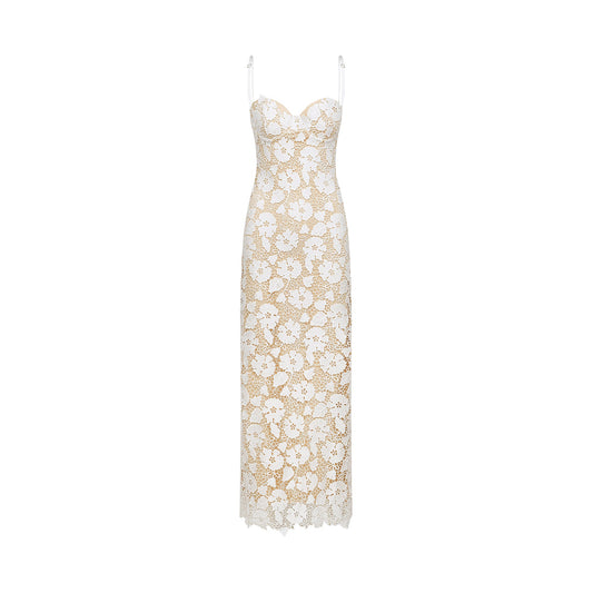 Florence floral embroidered midi dress