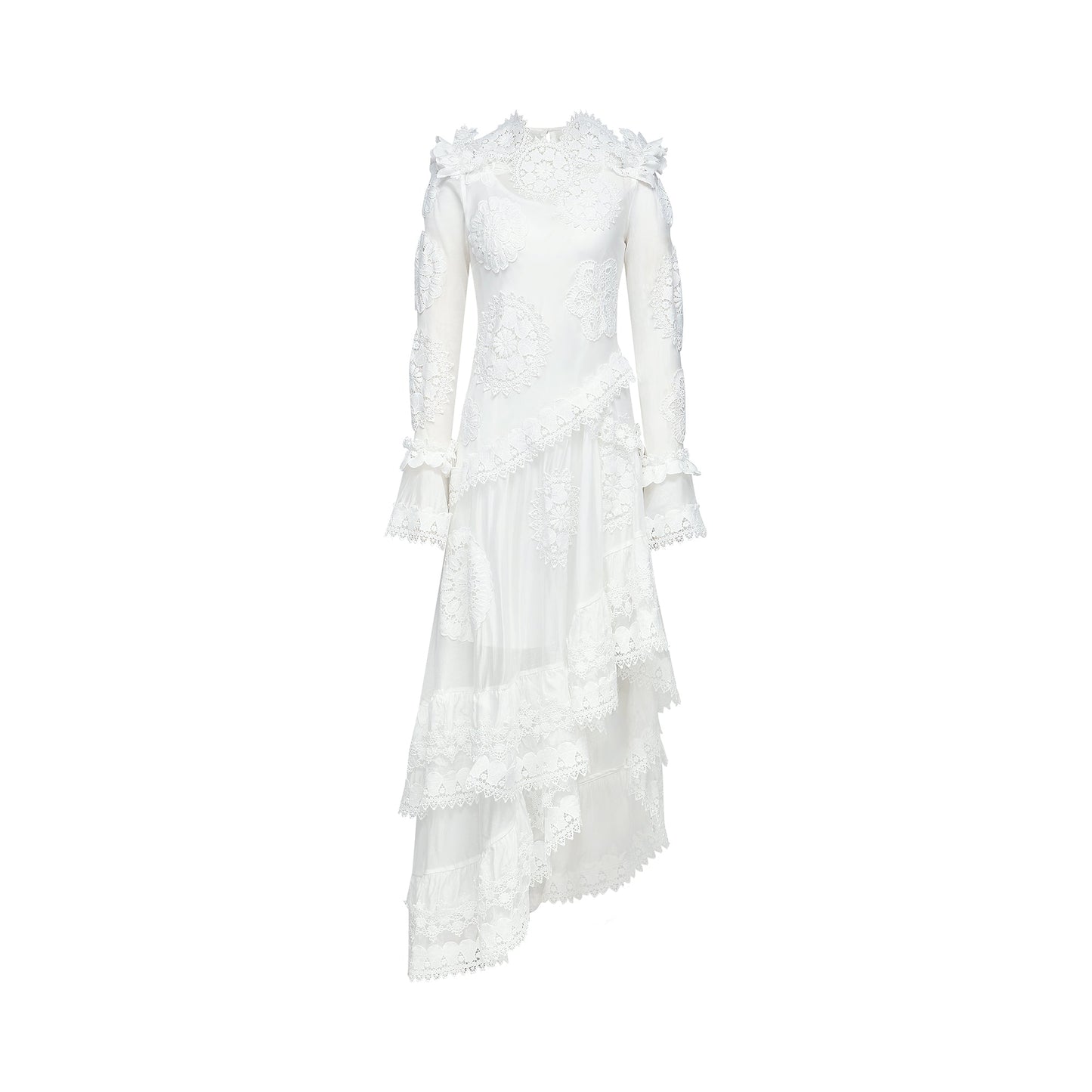 Renée lace floral-embroidered semi-sheer midi dress (US Only)