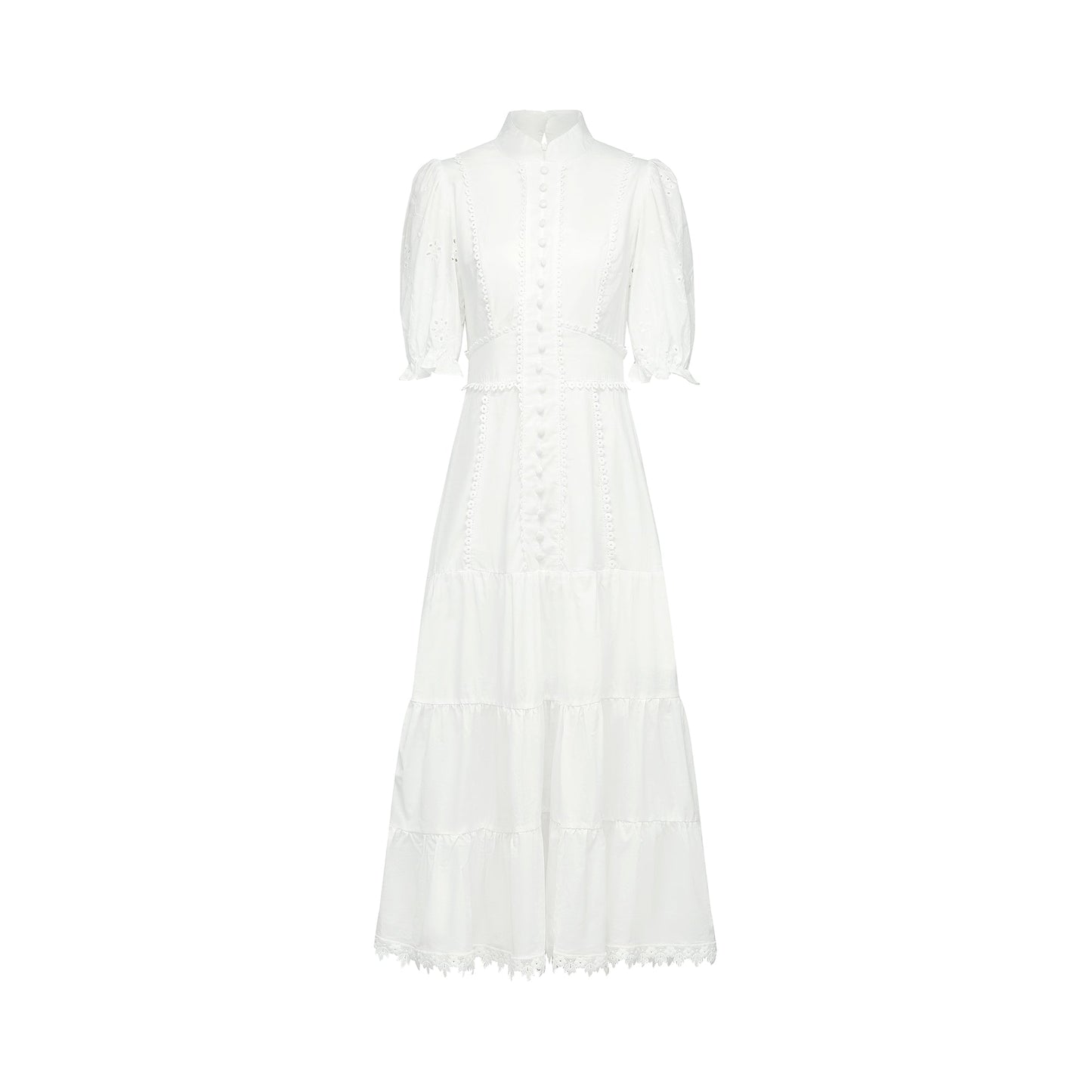 Coline lace floral-embroidered midi dress