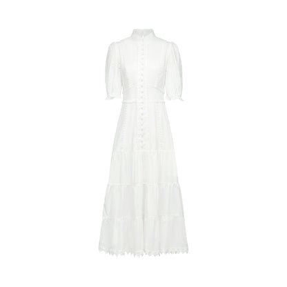 Coline lace floral-embroidered midi dress