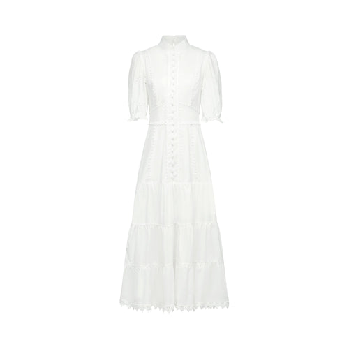Coline lace floral-embroidered midi dress
