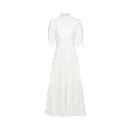 Coline lace floral-embroidered midi dress