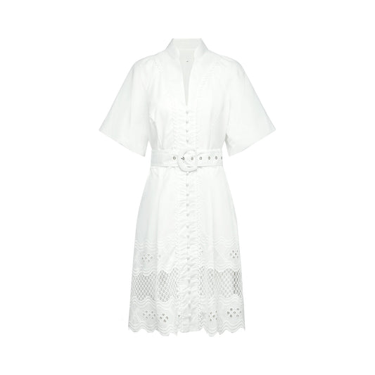 Raphaëlle cut-out lace-trim mini dress