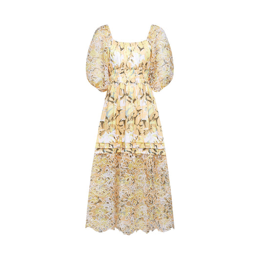 Clémence floral-print cut-out midi dress