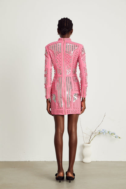 Violette pink embellished mini dress (US Only)