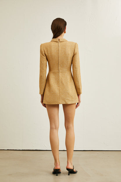 Morgane tweed long-sleeve mini dress