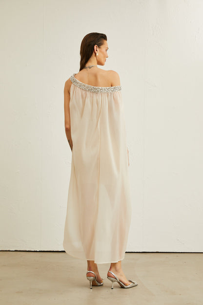Austen crystal-embellished semi-sheer maxi dress