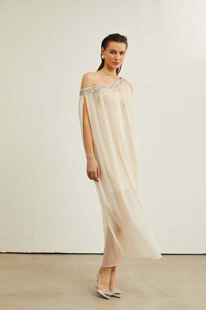 Austen crystal-embellished semi-sheer maxi dress