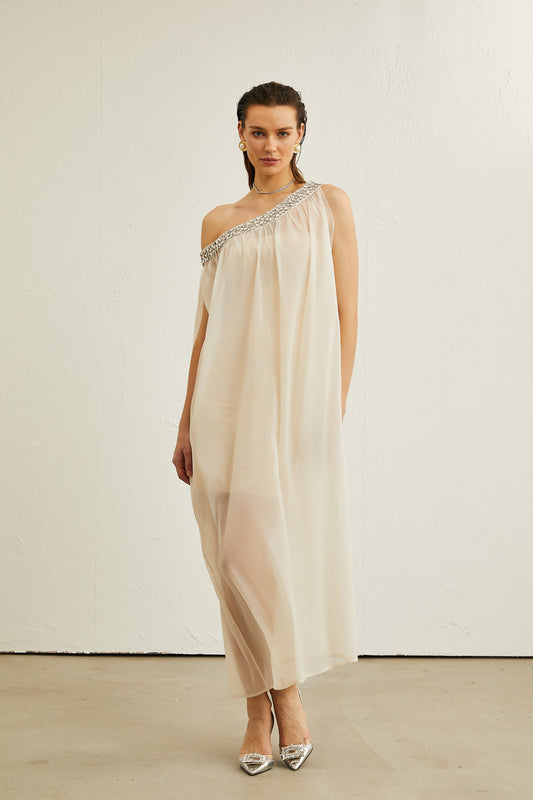 Austen crystal-embellished semi-sheer maxi dress