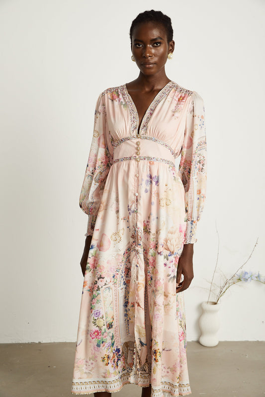 Audrey graphic rhinestone-embellished midi dress (US Only)