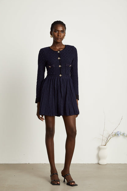 Cloé knitted pleated mini dress (US Only)