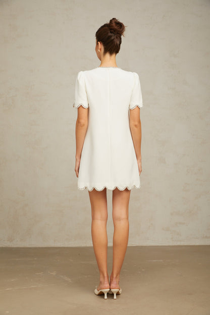 Bérénice white crystal-embellished mini dress