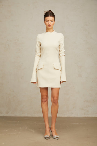 Chloé cream-white fitted mini dress