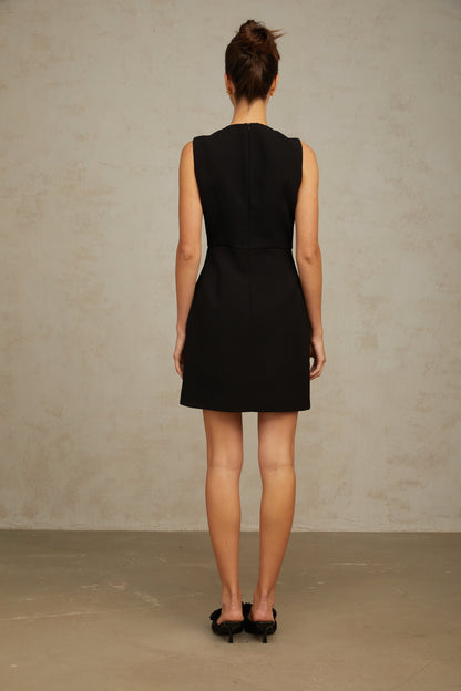 Manon black sequined butterfly mini dress