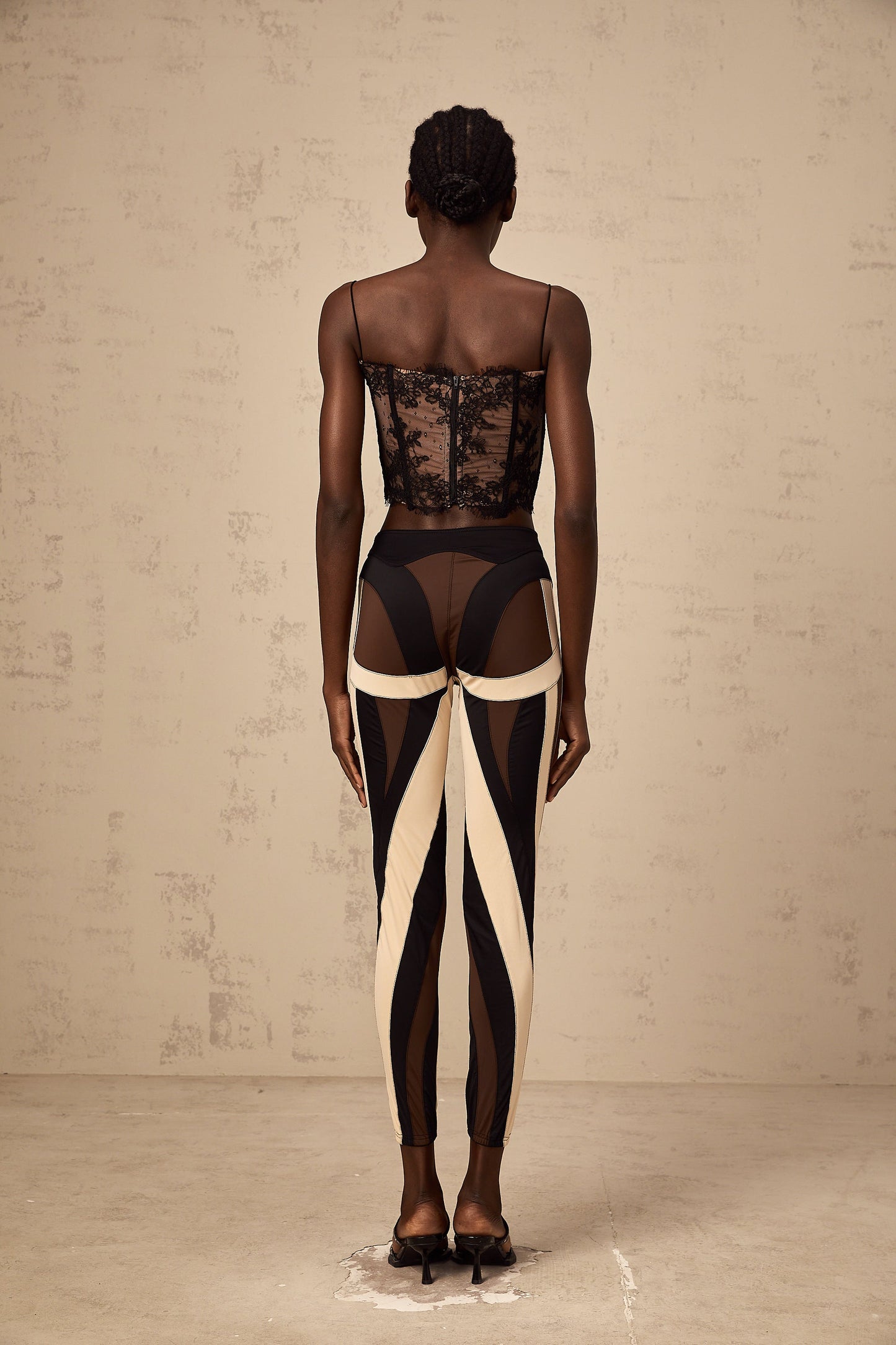 Diane spiral color-block panelled leggings