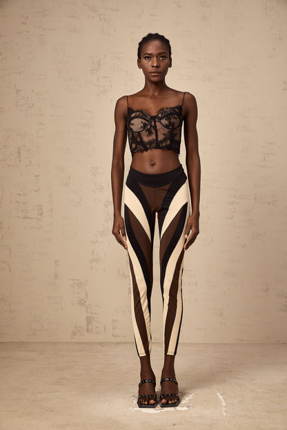 Diane spiral color-block panelled leggings