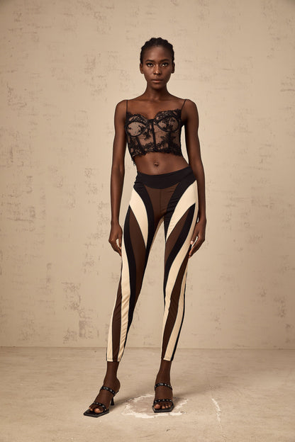 Diane spiral color-block panelled leggings