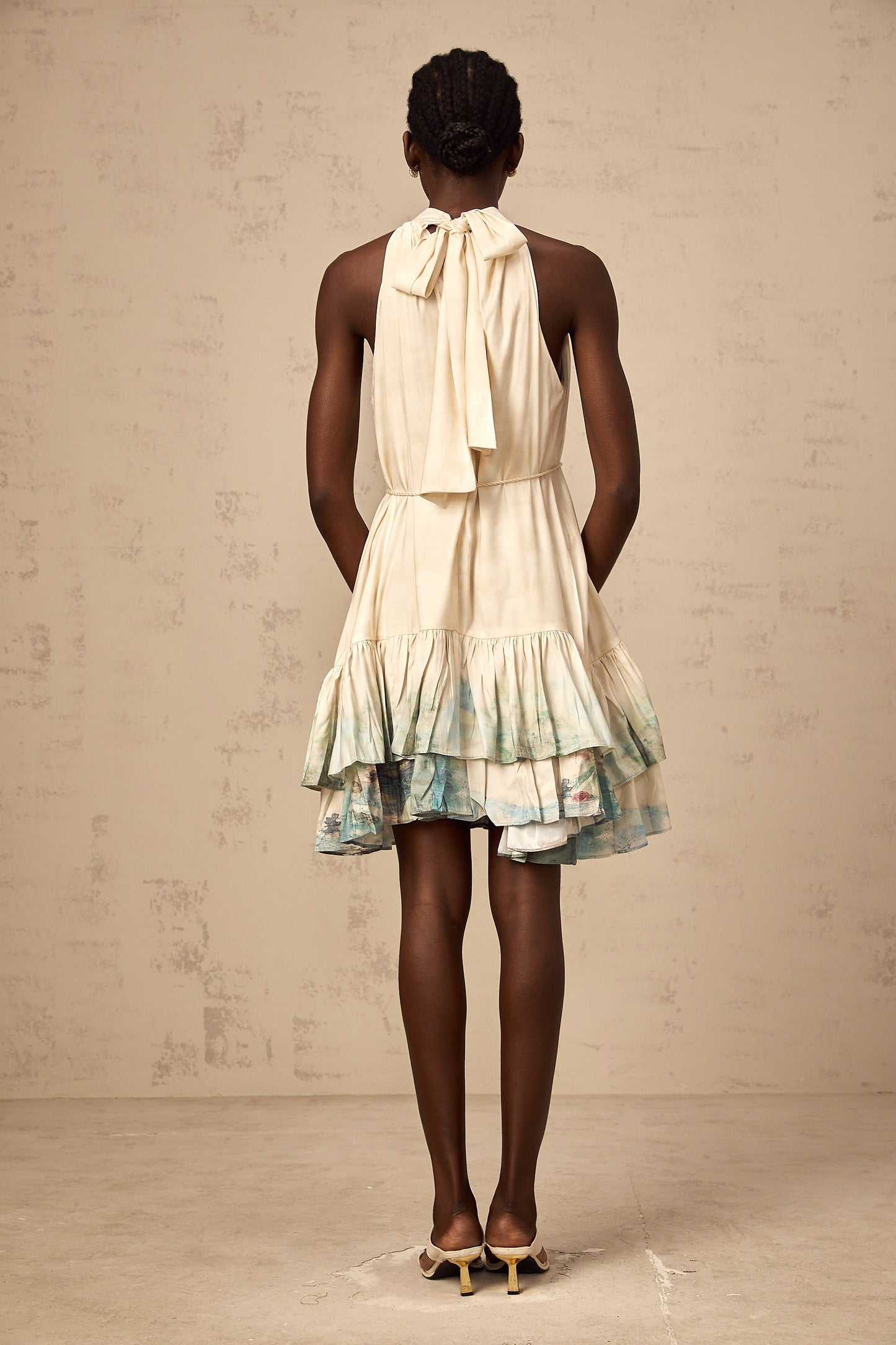 Delphine layered pattern-print mini dress
