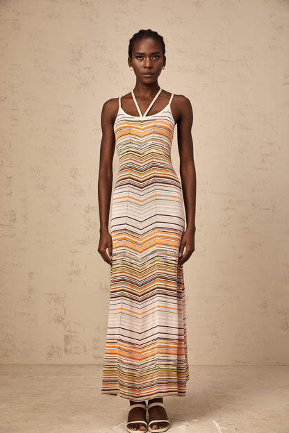 Chloé multicolor striped knit maxi dress