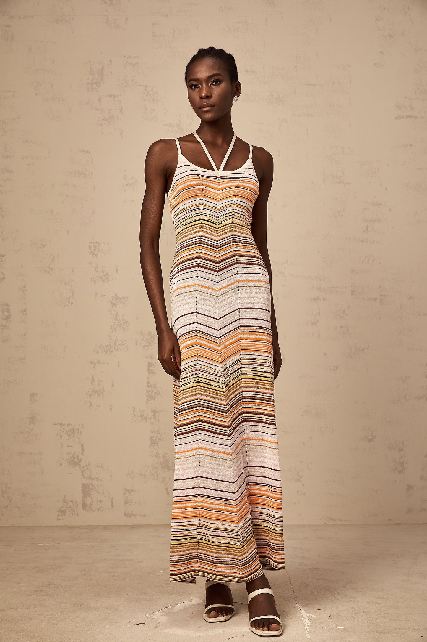 Chloé multicolor striped knit maxi dress