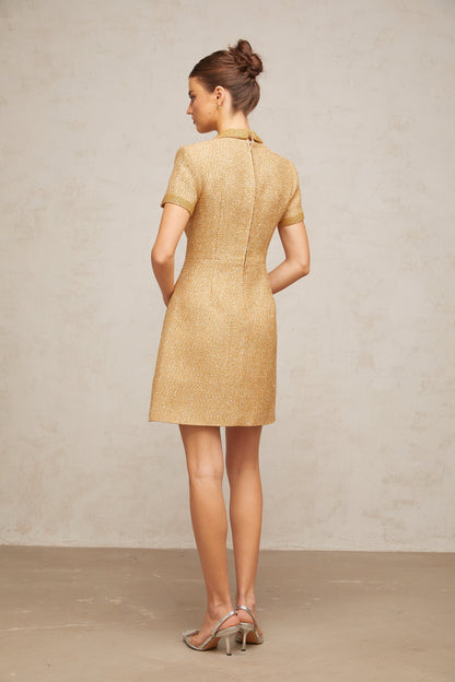 Mélodie gold sequined tweed mini dress
