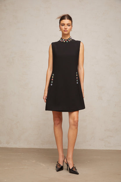 Xanthe crystal-embellished sleeveless mini dress