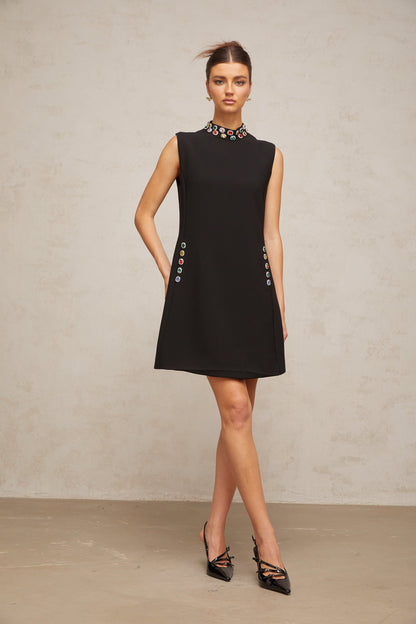 Xanthe crystal-embellished sleeveless mini dress