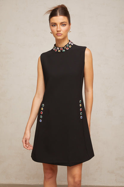 Xanthe crystal-embellished sleeveless mini dress