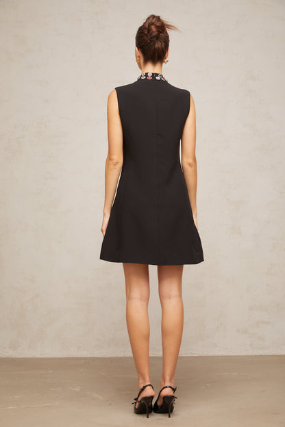 Xanthe crystal-embellished sleeveless mini dress